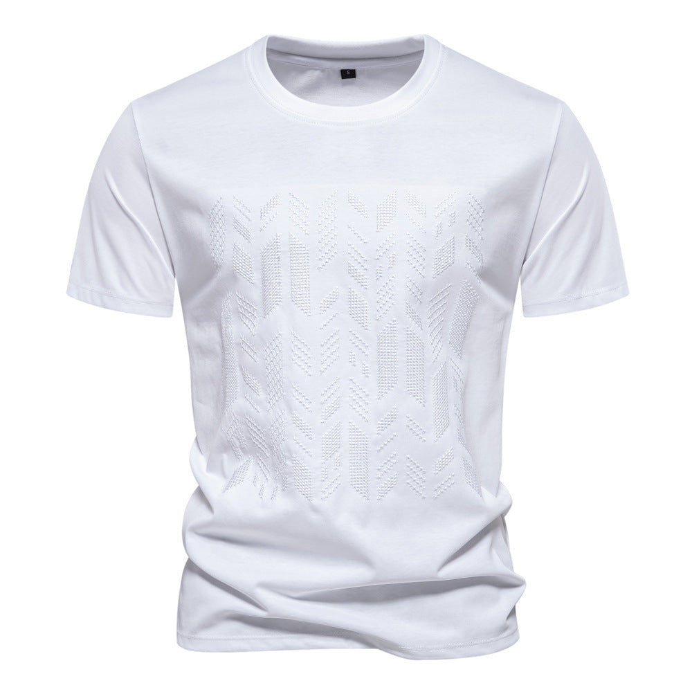 Men's Embroidered Slim Fit Short Sleeve T-Shirt
