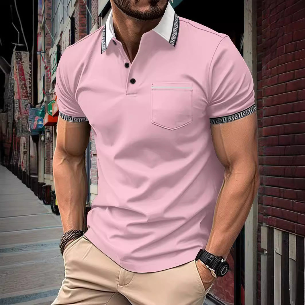 Men's sports polo shirt with button pockets