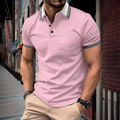 Men's sports polo shirt with button pockets