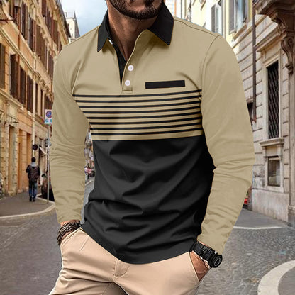 Casual solid color short sleeve pocket men's sports polo shirt