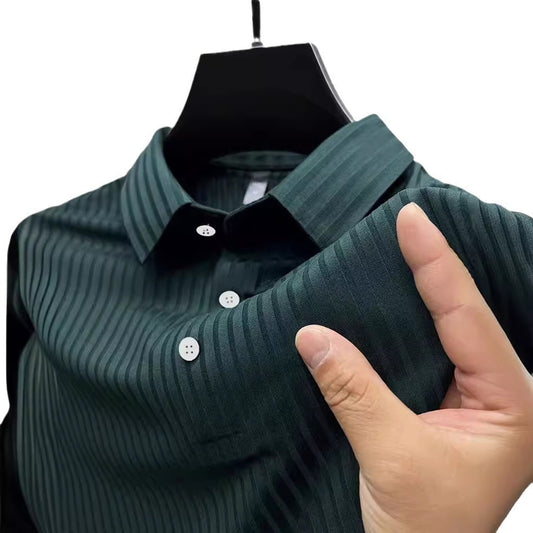 Men's sports polo shirt with striped collar
