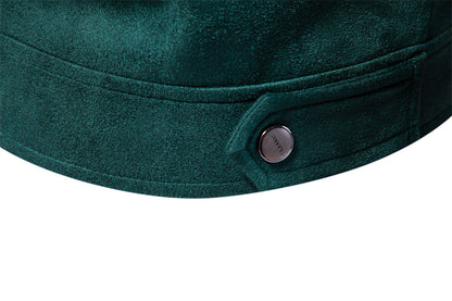 Solid color simple men's suede lapel jacket slim fit fashion