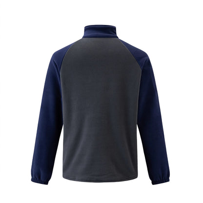 Men's Stand Collar Half Zip Long Sleeve Arm Zipper Pocket Sweatshirt Pullover Training Suit