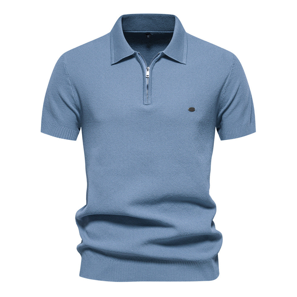 Solid color fashion Men's short-sleeved lapel POLO shirt