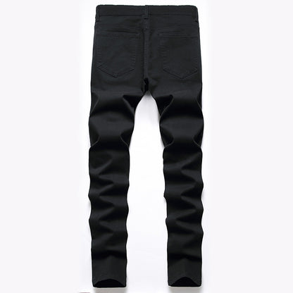 New casual pants men's casual pure cotton business suit pants large size elastic black formal trousers