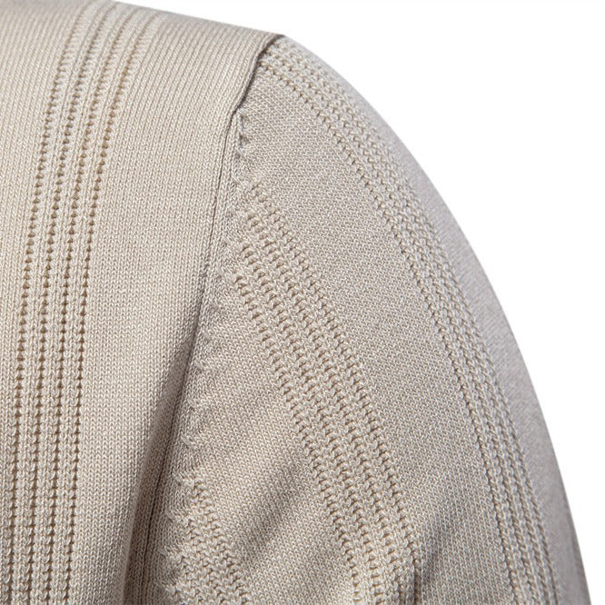 Men's lapel short-sleeved sweater