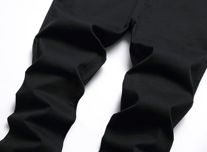 New casual pants men's casual pure cotton business suit pants large size elastic black formal trousers