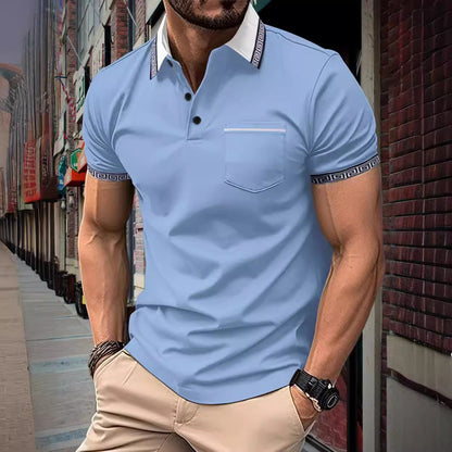 Men's sports polo shirt with button pockets