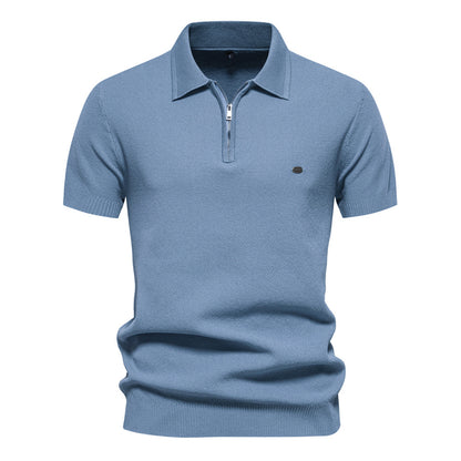 Solid color fashion Men's short-sleeved lapel POLO shirt