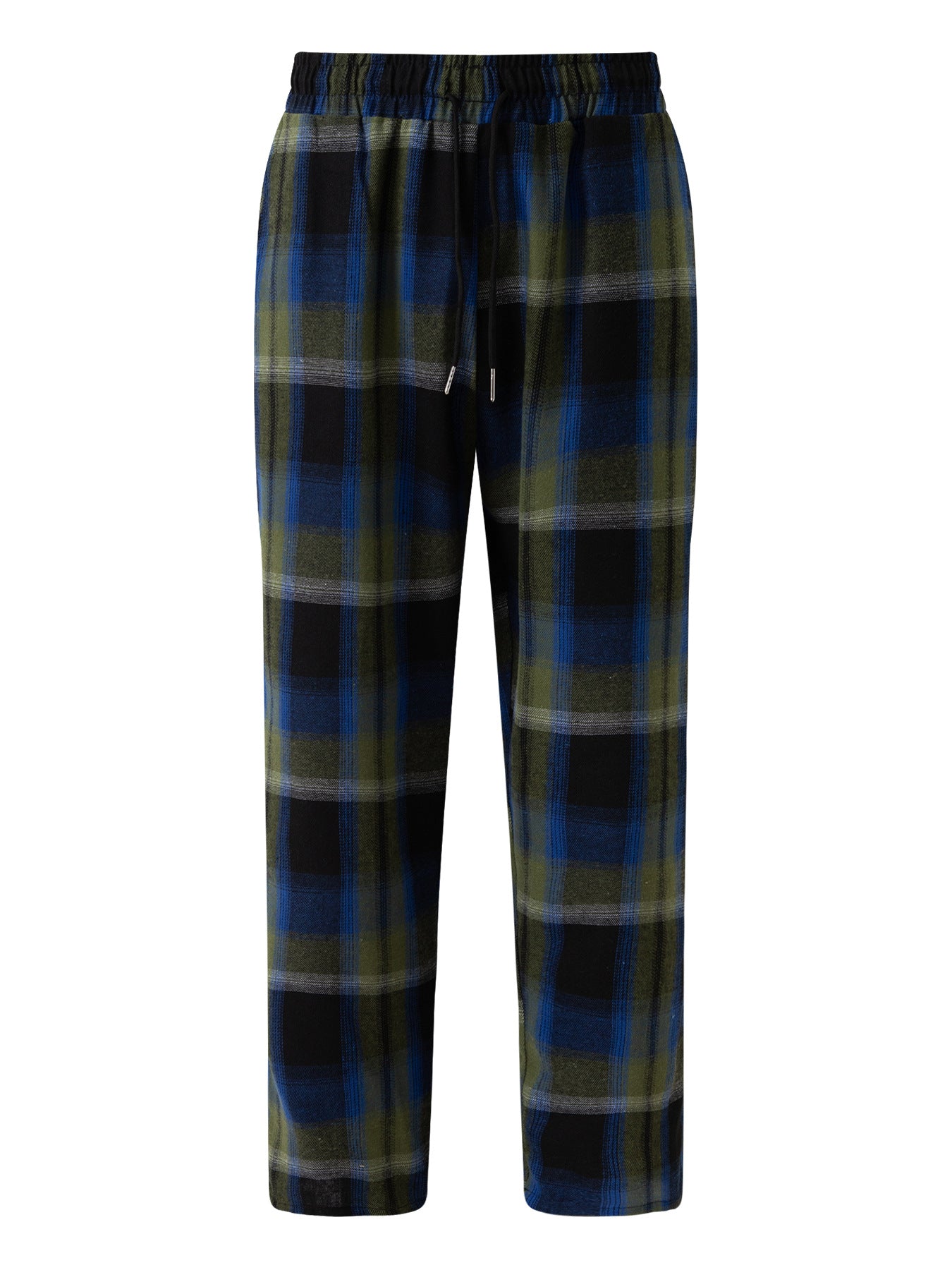 Men's Plaid Striped Casual Pants Fashion Casual Straight Trousers