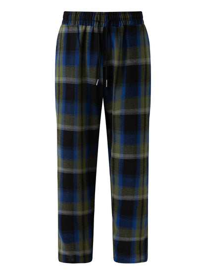 Men's Plaid Striped Casual Pants Fashion Casual Straight Trousers