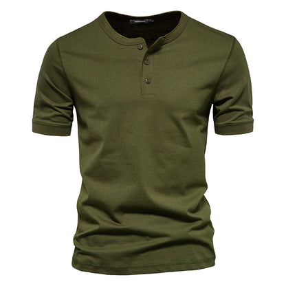 Men's Slim Fit Solid Color Round Neck Short Sleeve T-Shirt