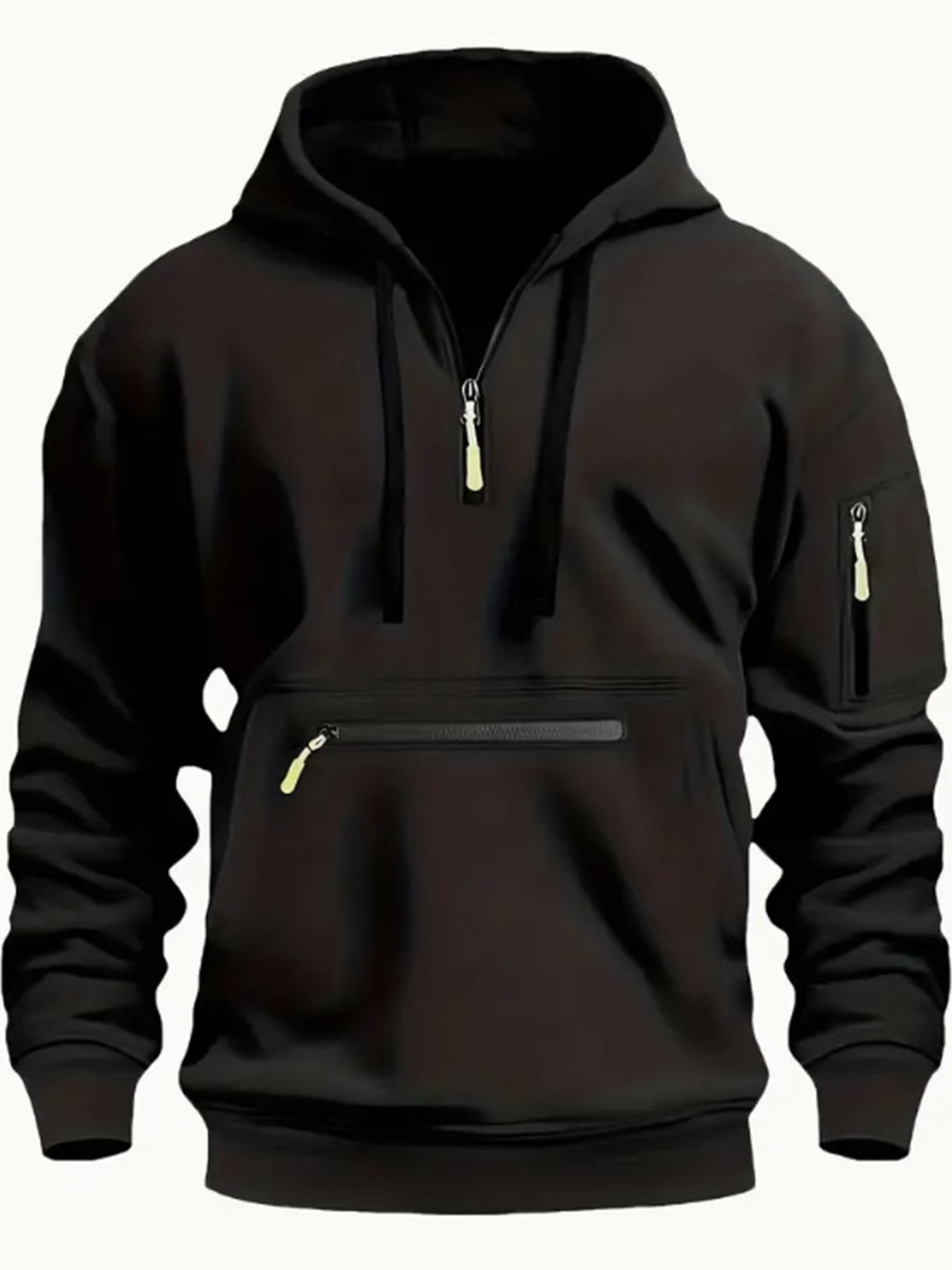 Men's Sweatshirt Hooded Arm Zipper Long Sleeve Pullover Trendy Hoodie Fashion