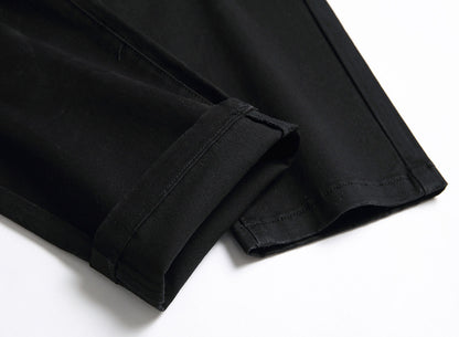 New casual pants men's casual pure cotton business suit pants large size elastic black formal trousers