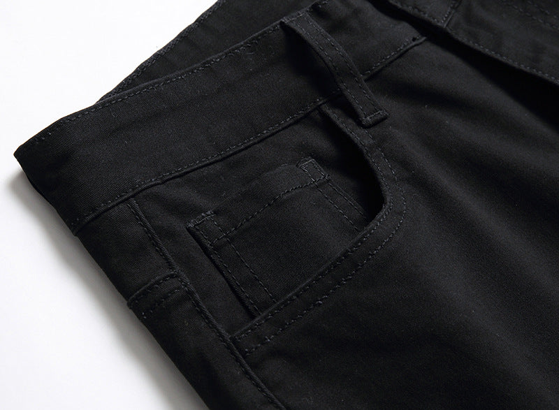 New casual pants men's casual pure cotton business suit pants large size elastic black formal trousers