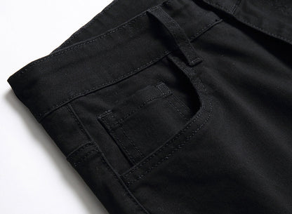 New casual pants men's casual pure cotton business suit pants large size elastic black formal trousers