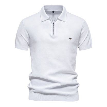 Solid color fashion Men's short-sleeved lapel POLO shirt