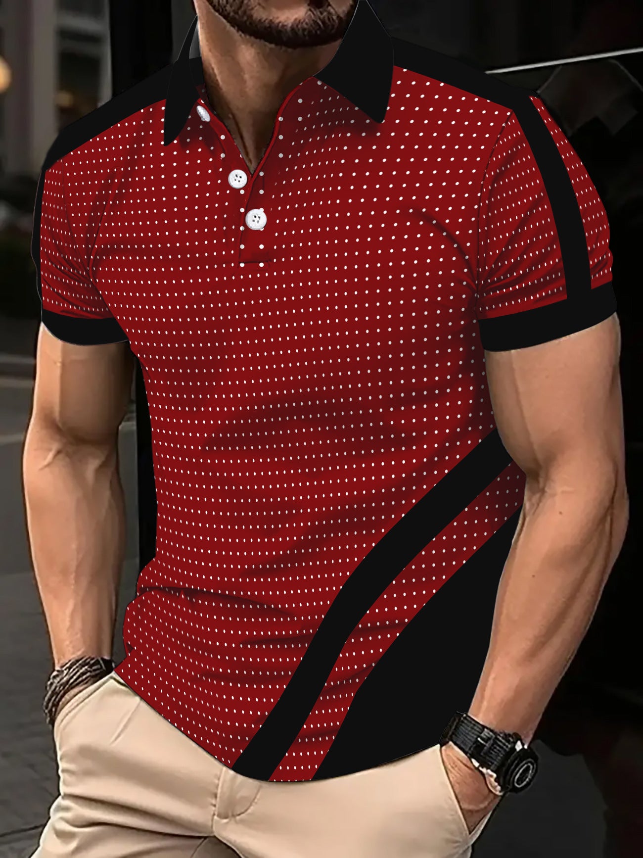 Button Men's Fashion Sports Polo Shirt