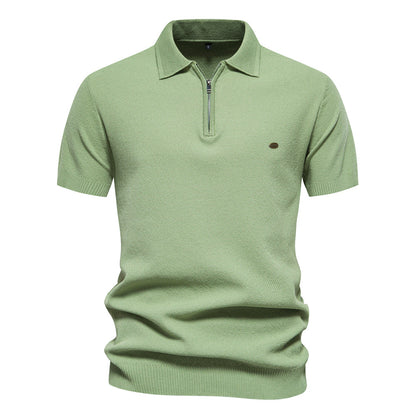 Solid color fashion Men's short-sleeved lapel POLO shirt