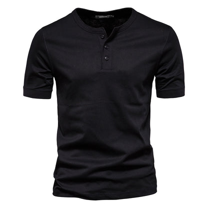Men's Slim Fit Solid Color Round Neck Short Sleeve T-Shirt