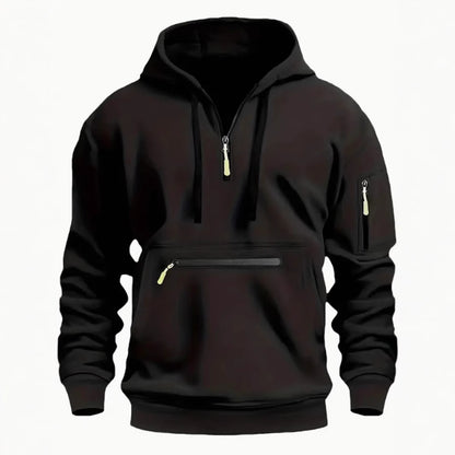 Men's Sweatshirt Hooded Arm Zipper Long Sleeve Pullover Trendy Hoodie Fashion