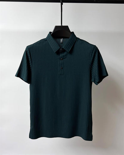 Men's sports polo shirt with striped collar