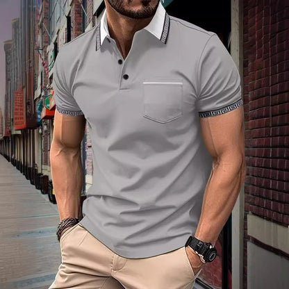 Men's sports polo shirt with button pockets