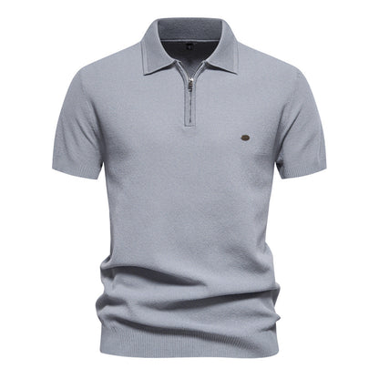 Solid color fashion Men's short-sleeved lapel POLO shirt
